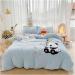 Cute Cartoon Bear Panda Applique Embroidery Velvet Fleece Bedding Set Singl Double Queen King Duvet Cover Bed Sheet Pillowcases Bedding Set (C 4pcs) - Buy Online on GoSupps.com