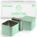 Hearts & Crafts Mint Square Candle Tins 8 oz with Lids - 24-Pack of Bulk Candle Jars for Making Candles, Arts & Crafts, Storage, Gifts, and More - Empty Candle Jars with Lids 8oz Mint
