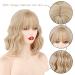 Wavy Bob Blonde Wig with Bangs - Short Curly Blonde Wig for Women, Ideal for Cosplay and Parties - Buy Online on GoSupps.com