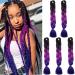 SEGO 5 packs crochet braid extensions kanecalon hair braid hair extensions 3 tones 24 "black & dark pink & dark blue