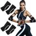 Kathfly 2 Pair Breathable Elbow Support Sponge Elbow Pads Protective Elbow Sleeve Volleyball Knee Pads Women Black Elbow Protectors Elbow Brace Compression Arm Brace Elbow Wraps for Men Women Sport