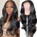 STHBESTI Body Wave Lace Front Wigs Human Hair Pre Plucked 150% Density Glueless 4 4 Lace Closure Wigs for Black Women Brazilian Virgin Human Hair with Baby Hair Natural Color(18 Inch) 18 Inch Natural Color