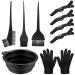 9 Pcs Tools for Hair Colouring Kit Hair Dying Tools Kit DIY Beauty Salon Hair Bleaching Tools Kit Hair Dye Bowl and Brush Kit including Mixing Bowl Ear Cover Hair Shawl Gloves Hair Clips Black-9 Pcs Tools