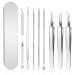 Blackhead Remover Kit - 8 Pcs Stainless Steel Pimple Popper Tool Set for Blemish & Whitehead Removal - Includes Portable Case - Silver - Buy Online on GoSupps.com