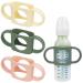 3 Pack Bottle Handles Compatible with Dr Brown Narrow Baby Bottles and Wide-Neck Bottles Non-Slip Easy Grip Handles - BPA-Free Food Grade Silicone Dishwasher Safe - Milk White Green Pink Type A