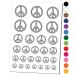 Peace Sign Outline Temporary Tattoo Water Resistant Fake Body Art Set Collection - Black (One Sheet)
