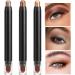 Eye Shadow Sticks 3 Shimmer Eyeshadow Pencil - Cream Shadow Pencil with Brush Head for Waterproof Long Lasting Smoky Eye Makeup - Buy Online on GoSupps.com