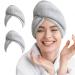 2 Pack Microfiber Hair Towel Wrap for Women Super Absorbent Quick Dry Hair Turban for Drying Curly Long & Thick Hair 10 inch X 26 inch Lightgrey+Lightgrey 2 Packs Lightgrey 2
