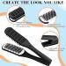 2 Piece Straightening Comb Set with Boar Bristles - Double Sided Brush for Hair Styling and Knot-Free Results (Black/Rose Red) - Buy Online on GoSupps.com