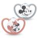 Nuk Space Schnuller |18-36 months |Pacifier with extra ventilation |BPA-free silicone |Disney Mickey Mouse |Gray and pink |2 pieces 18m+ Standard Minnie Maus