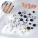 3D Flower Nail Charms 200 Pcs White Black Clear Acrylic Camellia Nail Art Charms Rose Butterfly Nail Rhinestones Gems Jewelry with Mini Caviar Beads Pearls (White+Black+Clear) - Buy Online on GoSupps.com