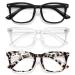Blue Light Filter Glasses Unisex Nerd Non Prescription Clear Lens Fake Glasses Black + Gray Leopard + Transparent