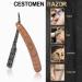 Professional Straight Edge Razor with 10 Blades | Wooden Handle & Premium Stainless Steel | Ideal for Men s Salon & Home Grooming - Buy Online on GoSupps.com