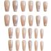 French Cat Eye Snowflake False Nail Press on Nails Design Glossy nake pink press on nails Acrylic False Nails Cute Artificial Nails - Buy Online on GoSupps.com