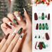 Shop Flofia 72 Pth Short Christmas Fake Nails - Ballerina Style with Snowflakes & Reindeer | DIY Nail Art in Pink White & Green - International Shipping - Buy Online on GoSupps.com