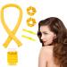 Lock winder curls without heat non -slip heat -free Heatless curlin band with hairpin New Silk Hair Lockenwicker Wavy Heat -free curly band The LHR hair does not injure (yellow)