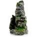 2PCS Aquarium Rock Cave Decoration with Green Grass | Resin Fish & Shrimp Hiding Accessories | Mountain View 11x9x11cm & 10x5.5x10cm - Buy Online on GoSupps.com