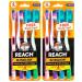 Reach Ultra-Clean Floss Bristles Soft Toothbrush Assorted Colors 4 Count (Pack of 2) Total 8 Toothbrushes