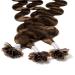 hair2heart Extensions Real Hair Bondings Wavy - 25 strands 1g 50cm 6/3 dark blonde gold