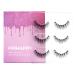 Frihappy False Eyelashes 3D Wispy Lashes 100% Human Hair 3D Mink Lashes Natural Look Wispy Fluffy Hand-made 3D Reuseable Strip Lashes Fake Lashes Pack NL24