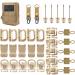 FRTKK Molle Accessories Kit of 34 Attachments for Tactical Backpack Belt Vest D-Ring Locking Gear Clip for 1 Webbing Strap Tan
