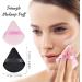 2 Pcs Triangle Velvet Makeup Powder Puffs Set - Pink & Black | Soft Velour Beauty Triangle Face Puffs for Setting Loose Powder, Under Eye Makeup Applicator - Buy Online on GoSupps.com