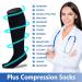 Hotfiary Plus Size Compression Stockings for Men & Women | 20-30mmHg Wide Calf Knee-High Compression for Circulation | Extra Large Closed Toe Black 6XL - Buy Online on GoSupps.com