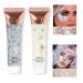 8 Color Body Glitter Silver & white Together Face Hair Self Adhesive Gel Accessories Cosmetic Glitter Long Lasting Chunky Sequins Glitters for Eye Lip Nails Gel Festival Rave 46g