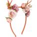 Flower Headband Fashionable Flower Reindeer Antlers Headband Floral Garland Crown for Party Cosplay Wedding Christmas(Dark pink) - Buy Online on GoSupps.com