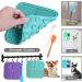 Buy Q line Losing Mat for Dogs - Light Blue & Purple Lickmate - Strong Suction Cups Spatula & Brush - Slow Feeder (Pack of 2) - International Shipping Available - Buy Online on GoSupps.com