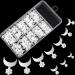 100 Pieces French Short Style False Nails 10 Sizes Finger Sticker Extension Tool Acrylic False Nail Tips with Case for DIY Nail Salons White
