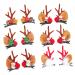 DOITOOL 6 Pairs Christmas Hair Clips Deer Hair Barrette Antlers Hair Clip Santa Hair Clip Mini Mushroom Deer Antlers Hairpins Christmas Hair Barrettes Child Polyester Accessories