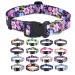 Mihqy dog collar adjustable soft & comfort dog collar Bohemian flowers geometric trunk design for small medium and large dogs (flowers pink l) l (Neck 38-63cm width 2.5cm) flowers pink
