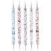 5 pieces nail puncture pen 2-way puncture pencil Strass Picker portable DIY nail art dotting manicure tool for home salon double-sided rhinestone crystals earrings Picker