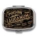 Metal 2 Compartment Pill Organizer Travel Friendly Portable Compact Pill Box Cute Pill Case to Hold Vitamins/Fish Oil/Supplements/Meds/Tablet for Purse/Pocket (Poison Laudanum)