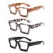 JM 3 Pack Square Reading Glasses Blue Light Blocking Computer Reader for Women and Men 3 Pack Mixed 2.5 x