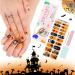 Halloween Gel Full Nail Wrap Sticker EBANKU Pumpkin Spider Web Skull Gel Nail Wraps Strips Red Nail Gel Polish Stickers for Women Girls Halloween Nail Art Decor(UV/LED Lamp Required)