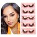Gemilla Real Mink Lashes  3D Mink Eyelashes False Eyelashes Siberian 5D Mink Lashes Natural Look Eyelashes Hand-made Fluffy Volume Lashes Extension (5 Pairs Dramatic 19-22mm)