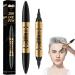 Eyebrow Pencil 2 in 1 Dual-ended Liquid Eyebrow Pen Waterproof & Long Lasting Smooth Liquid Eyeliner Pen Four-tip Brow Pencil for Women Makeup Black