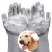 VavoPaw Magic Pet Grooming Gloves, Food Grade Silicone Pet Grooming Hair Removal Gloves Heat Resistant Dogs Cats Bathing Shampoo Gloves Gray