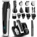 Lopeie Rechargeable Beard Trimmer for Men  All in One Cordless Mens Beard Grooming Kit  IPX7 Washable Hair Clippers for Beard  Face  Nose Hair Trimmer  Fathers Day Gifts from Wife  Daughter  Son White