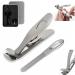 Clipmaster-Pro Sherums Clipmaster-Pro Sherums Nail Clipper for Seniors Large Angled Head Toenail Clippers with Wide Opening Ergonomic Angled Head Senior Toenail Clipper (Silver)