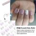 24Pcs Purple White Glitter False Nails - Short Squoval Press On Nails with Glue for Women & Girls - Buy Online on GoSupps.com