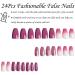 Purple Gradient Glitter Coffin False Nails - 24Pcs Press on Nails with Nail Glue for Women & Girls - Buy Online on GoSupps.com
