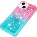 Tivenfezk Nadoli Glitzer Treisand Shell for iPhone 15 Plus | Silicone Shockproof Gradient Case | Transparent Bumper Liquid Cover in Pink & Blue - Buy Online on GoSupps.com