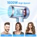 AOMEES 1600W Professional Ionic Hair Dryer - High Speed HD Display 4 Temp Modes & Memory Function - Sky Blue Metal - Buy Online on GoSupps.com