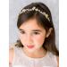 Sweetv Handmade Flower Girl Headpiece - Princess Crystal Hair Band for Wedding & Birthday Party - Gold - Buy Online on GoSupps.com
