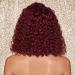 14 Wine Red 99J Curly Lace Front Bob Wig | Brazilian Remy Human Hair with Baby Hair | Unprocessed and Pre-Plucked for Natural Hairline - Buy Online on GoSupps.com