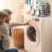 HOMKO Wooden Laundry Detergent Storage Organizer - Farmhouse Cup Holder for 2PC Detergent & Fabric Softener - Stylish Laundry Room Accessories in Grey - Buy Online on GoSupps.com
