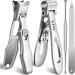 Toenail Clippers for Men Seniors Thick Nails - Popular No Splash Nail Clippers with Catcher & 17mm Wide Open Straight Toenail Clippers Mess Free Self Collecting Nail Cutter w Catching Storage Wide Opening & Catcher